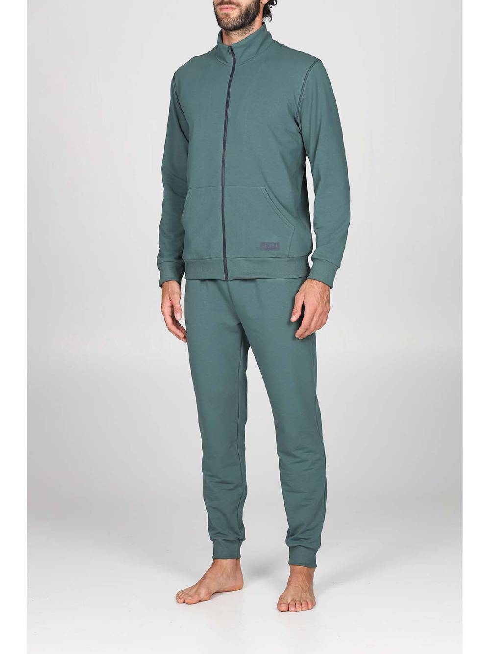 Julipet Tuta zip in confortevole felpa di colore verde Hotsell