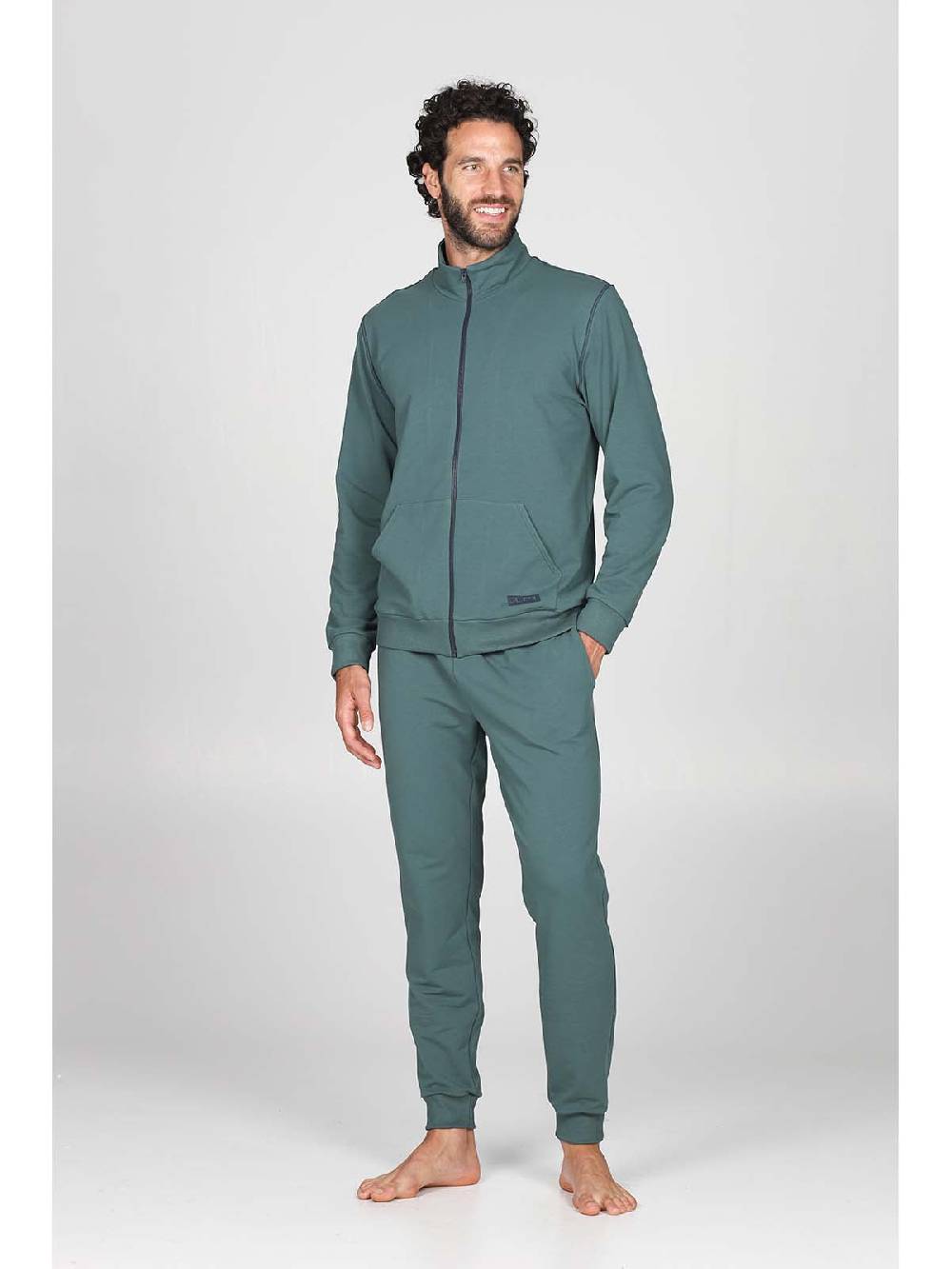 Julipet Tuta zip in confortevole felpa di colore verde Hotsell
