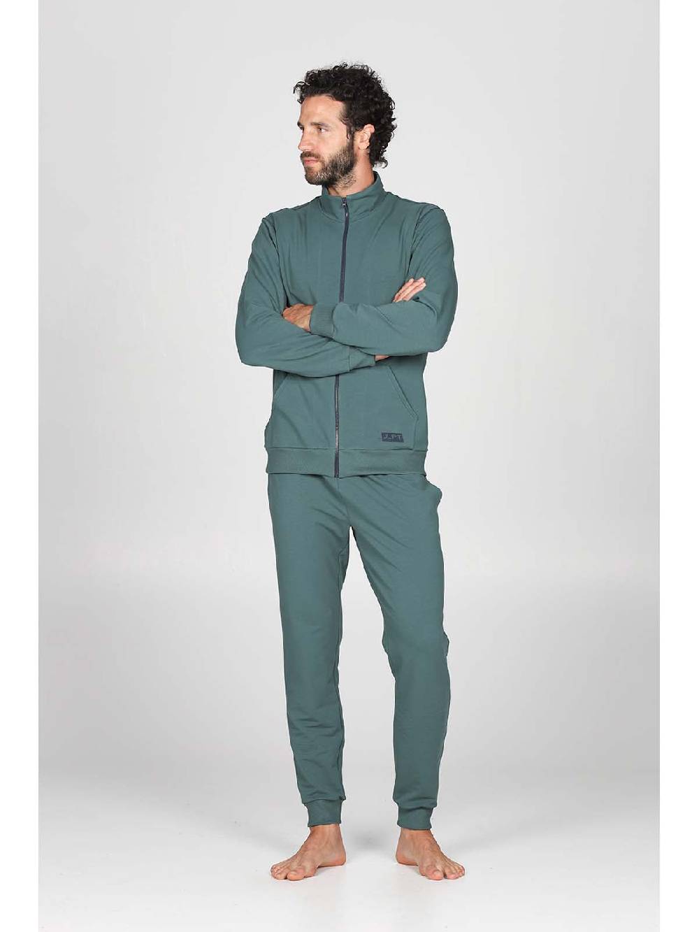 Julipet Tuta zip in confortevole felpa di colore verde Hotsell