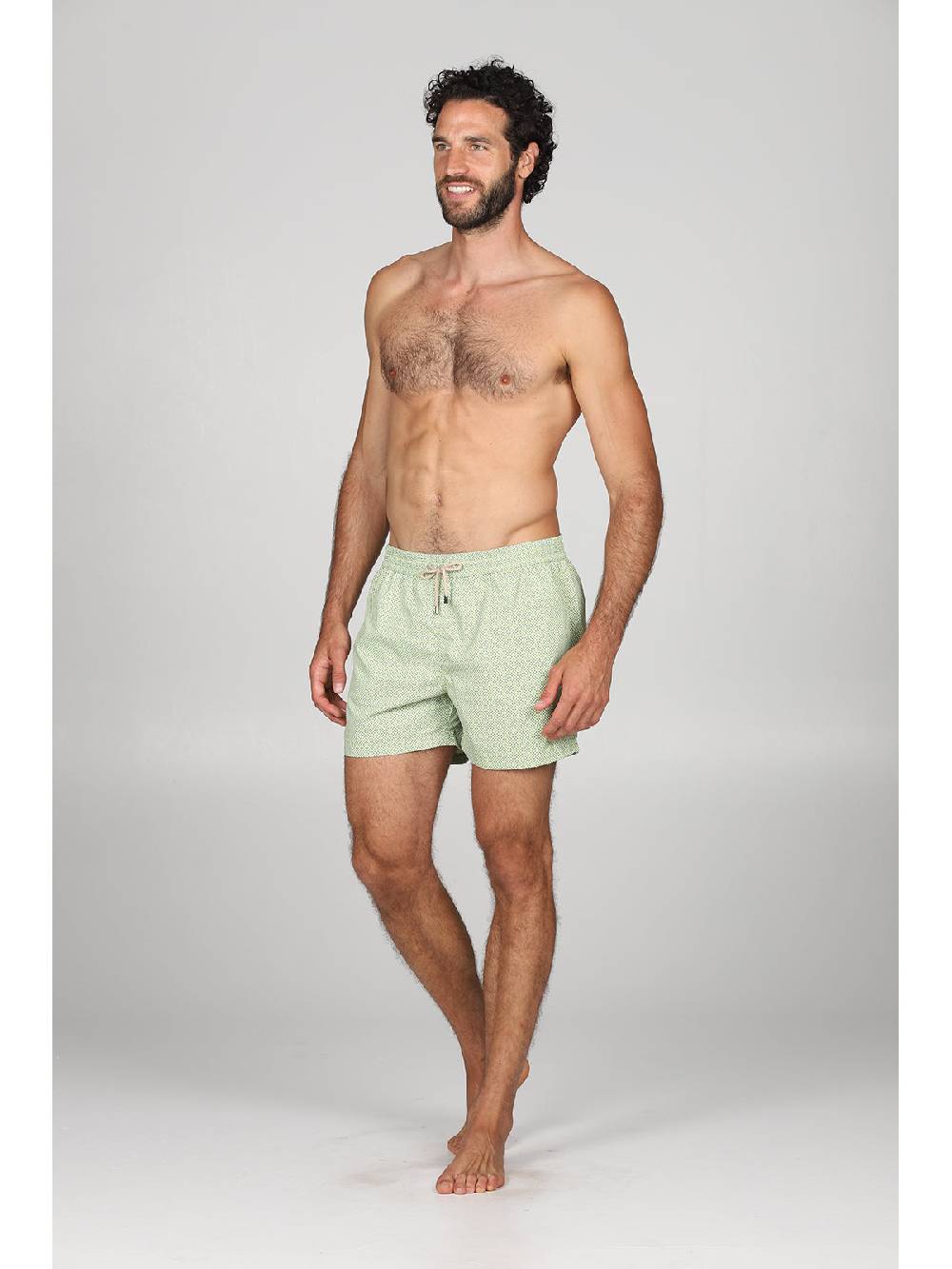 Julipet Boxer mare in leggera tela di microfibra verde, con disegno cravatteria ad alta definizione Sottocosto