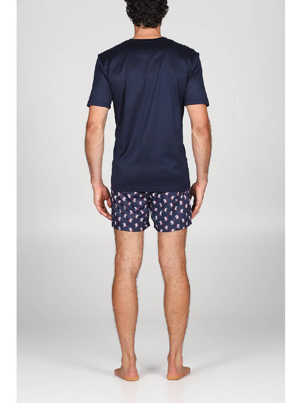 Julipet T-shirt in jersey di puro cotone blu, con stampa piazzata "indiano" Fino Al -60%