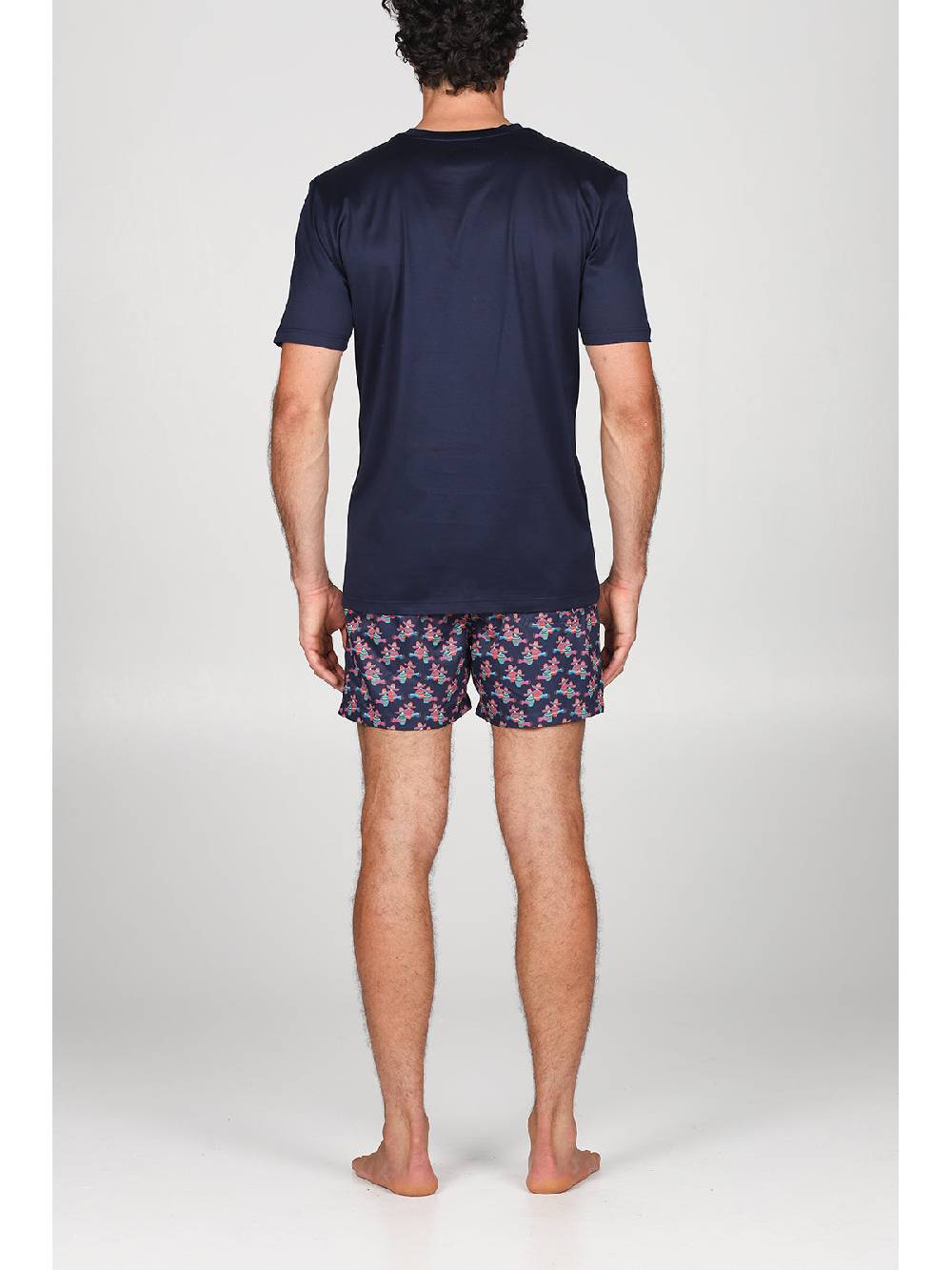 Julipet T-shirt in jersey di puro cotone blu, con stampa piazzata "siesta" Shopping Online