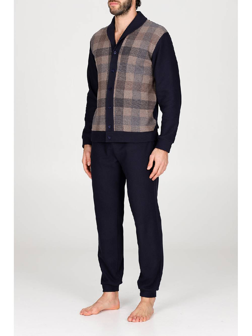 Julipet Pigiama cardigan in confortevole jacquard di cotone Fino Al -60%