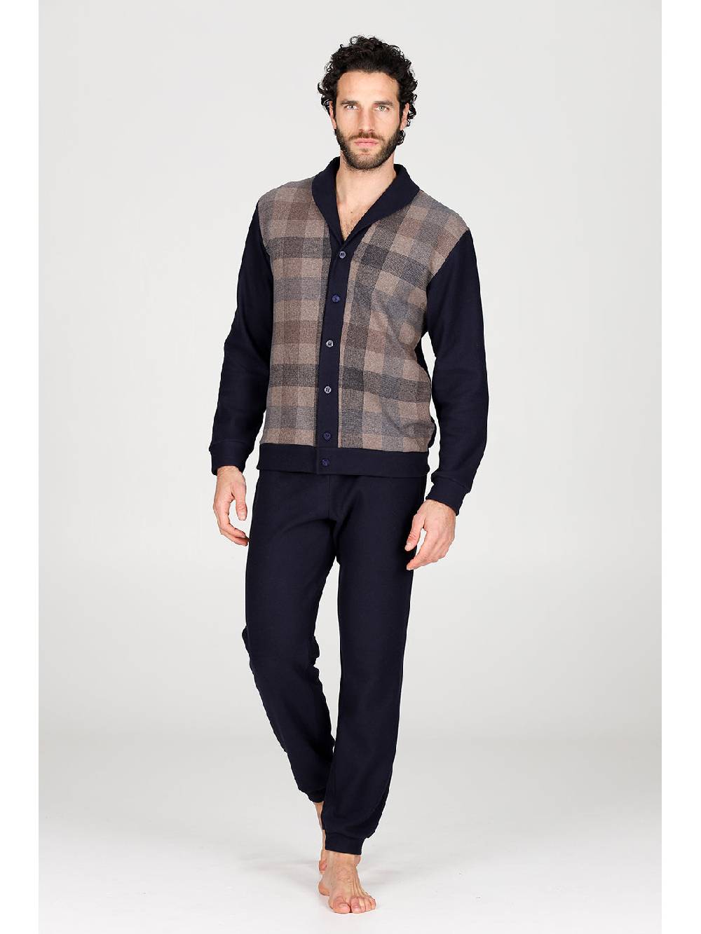 Julipet Pigiama cardigan in confortevole jacquard di cotone Fino Al -60%