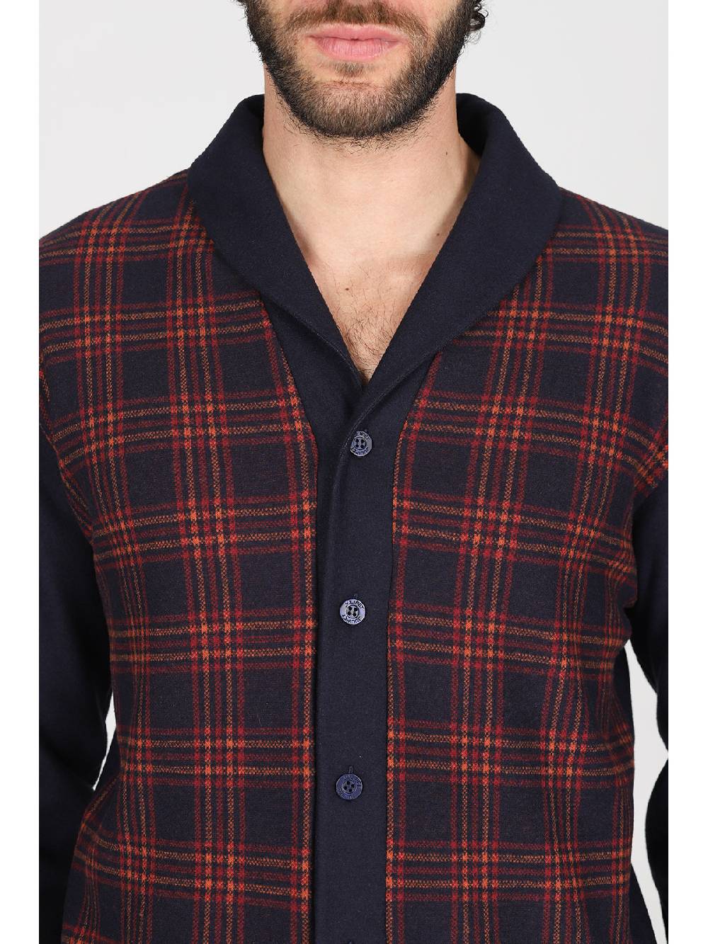 Julipet Pigiama cardigan in confortevole jacquard di cotone Shopping Online