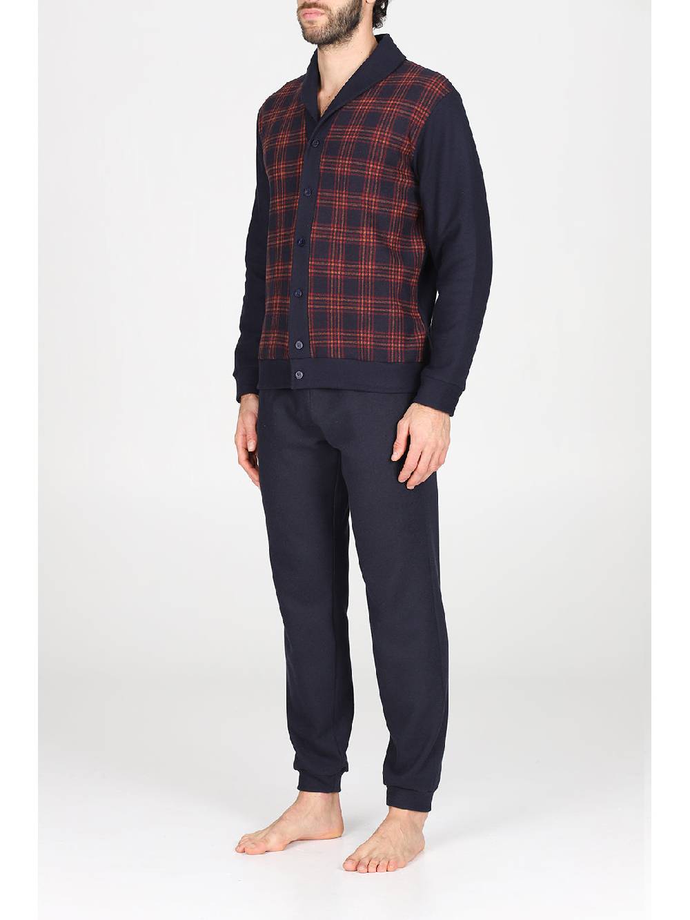 Julipet Pigiama cardigan in confortevole jacquard di cotone Shopping Online