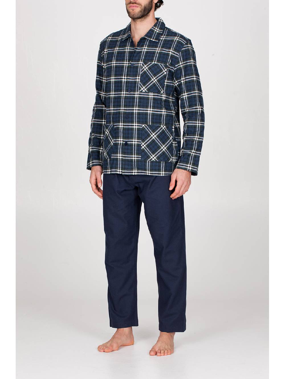 Julipet Pigiama cardigan in calda flanella di puro cotone Convenienza