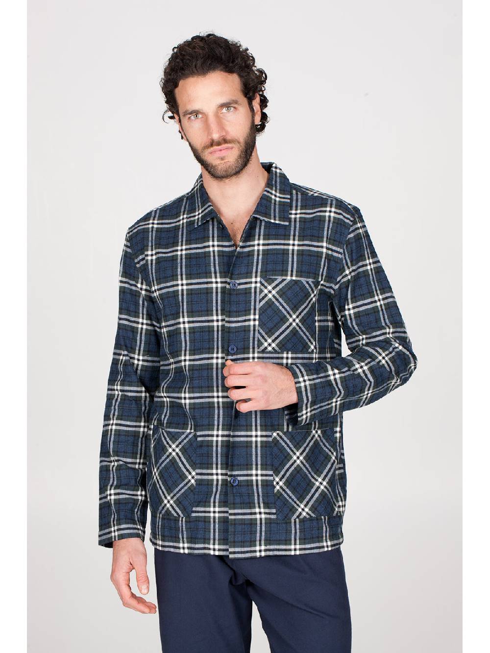 Julipet Pigiama cardigan in calda flanella di puro cotone Convenienza