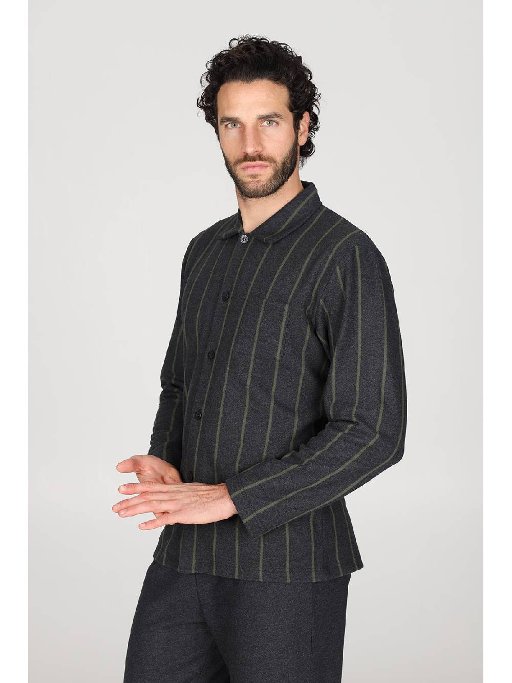 Julipet Pigiama cardigan in confortevole jacquard di cotone Moda
