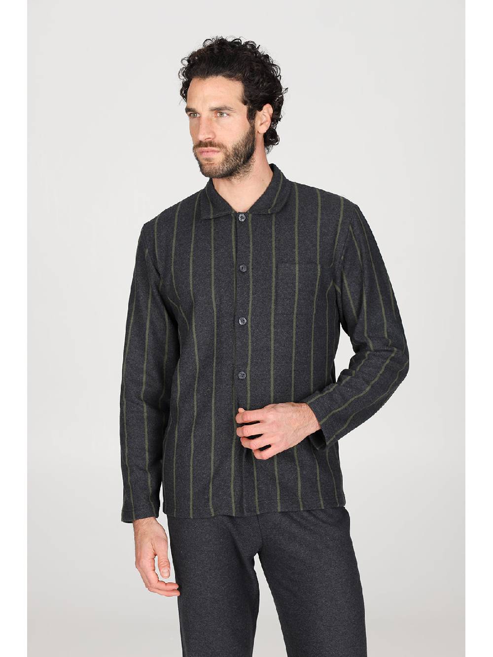 Julipet Pigiama cardigan in confortevole jacquard di cotone Moda