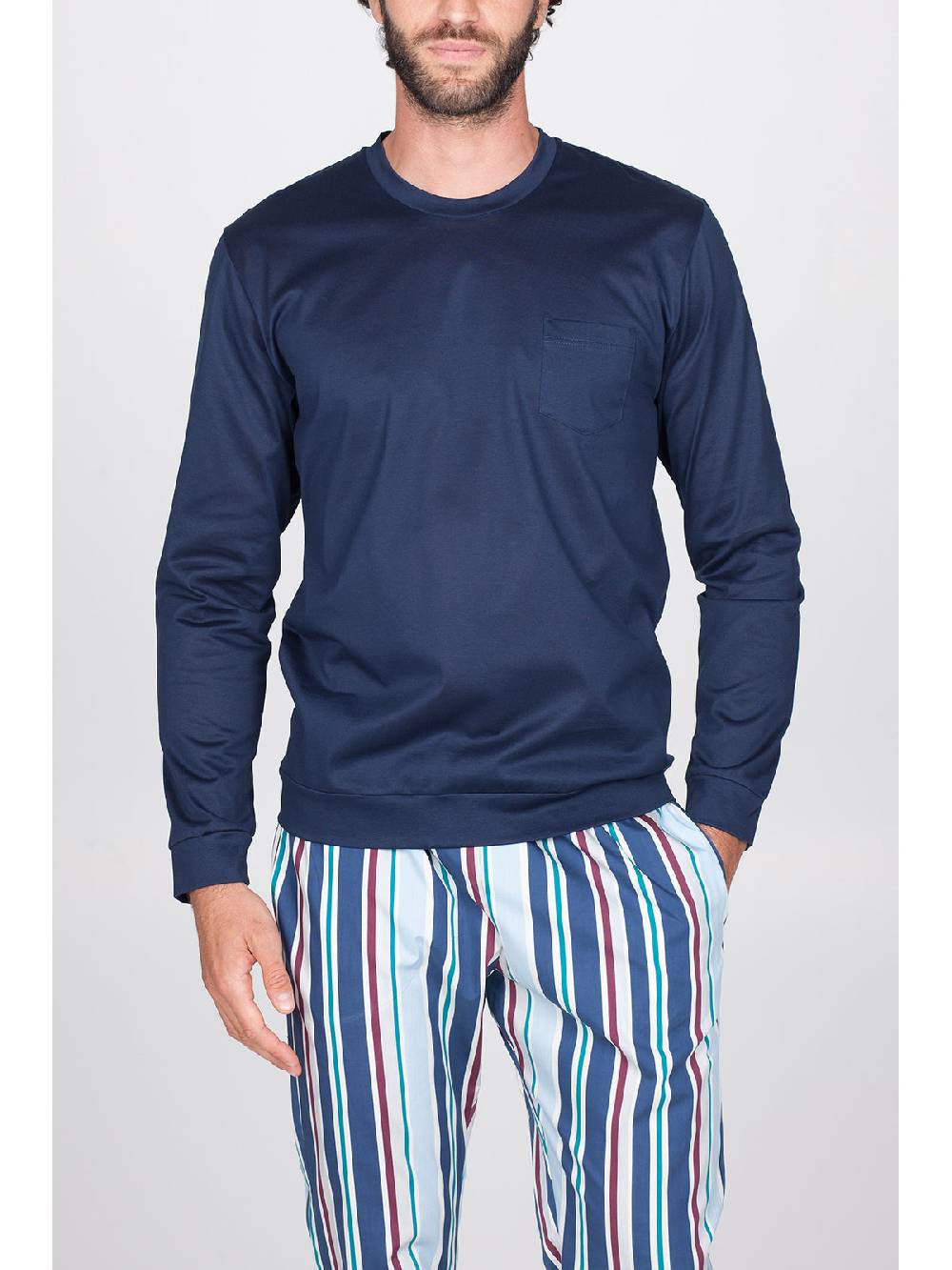 Julipet Pigiama girocollo in popeline e luxury jersey Negozi Online