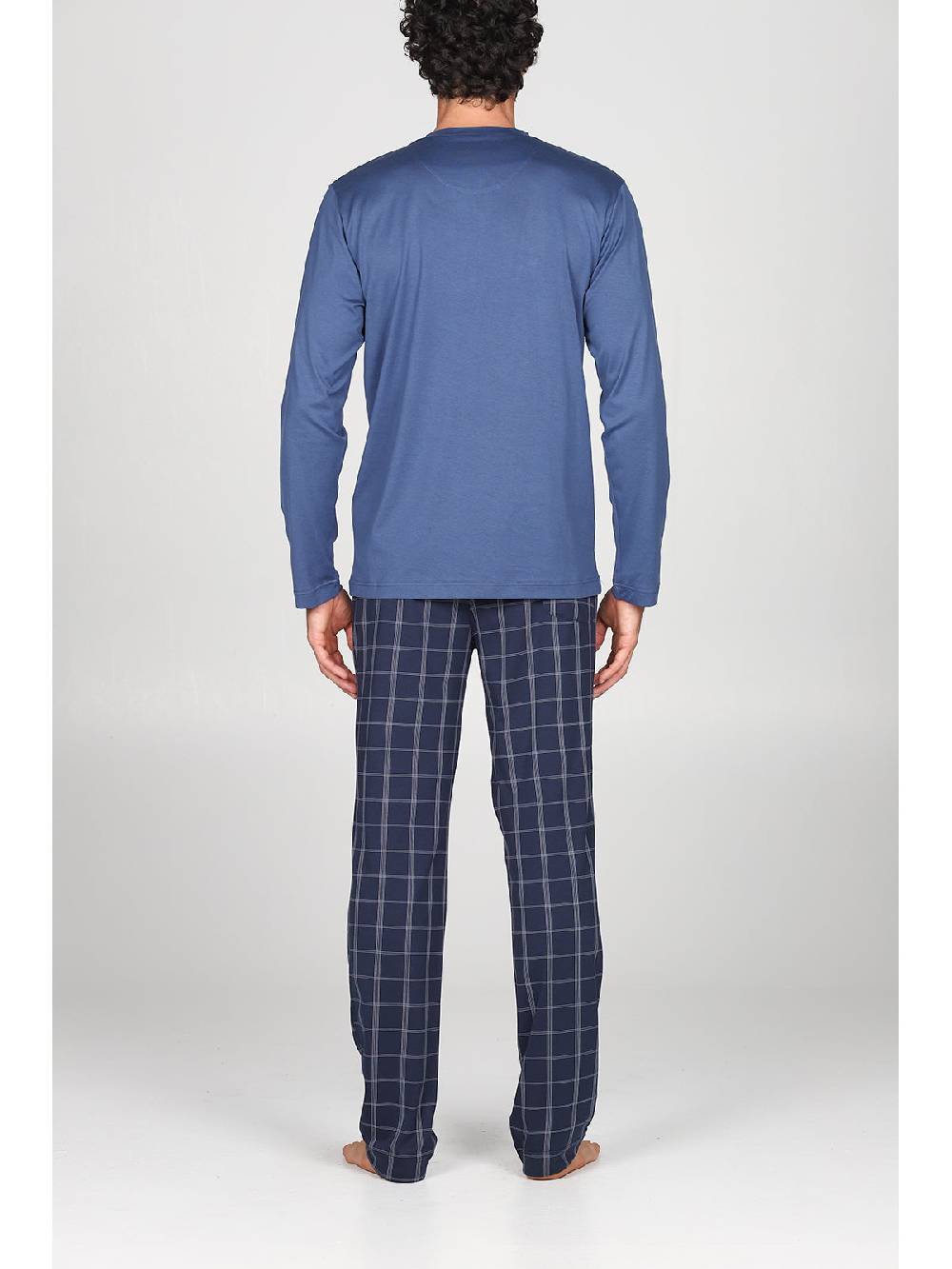 Julipet Pigiama in leggerissimo jersey di puro cotone, con pantaloni fantasia scozzese Promozione Limitata