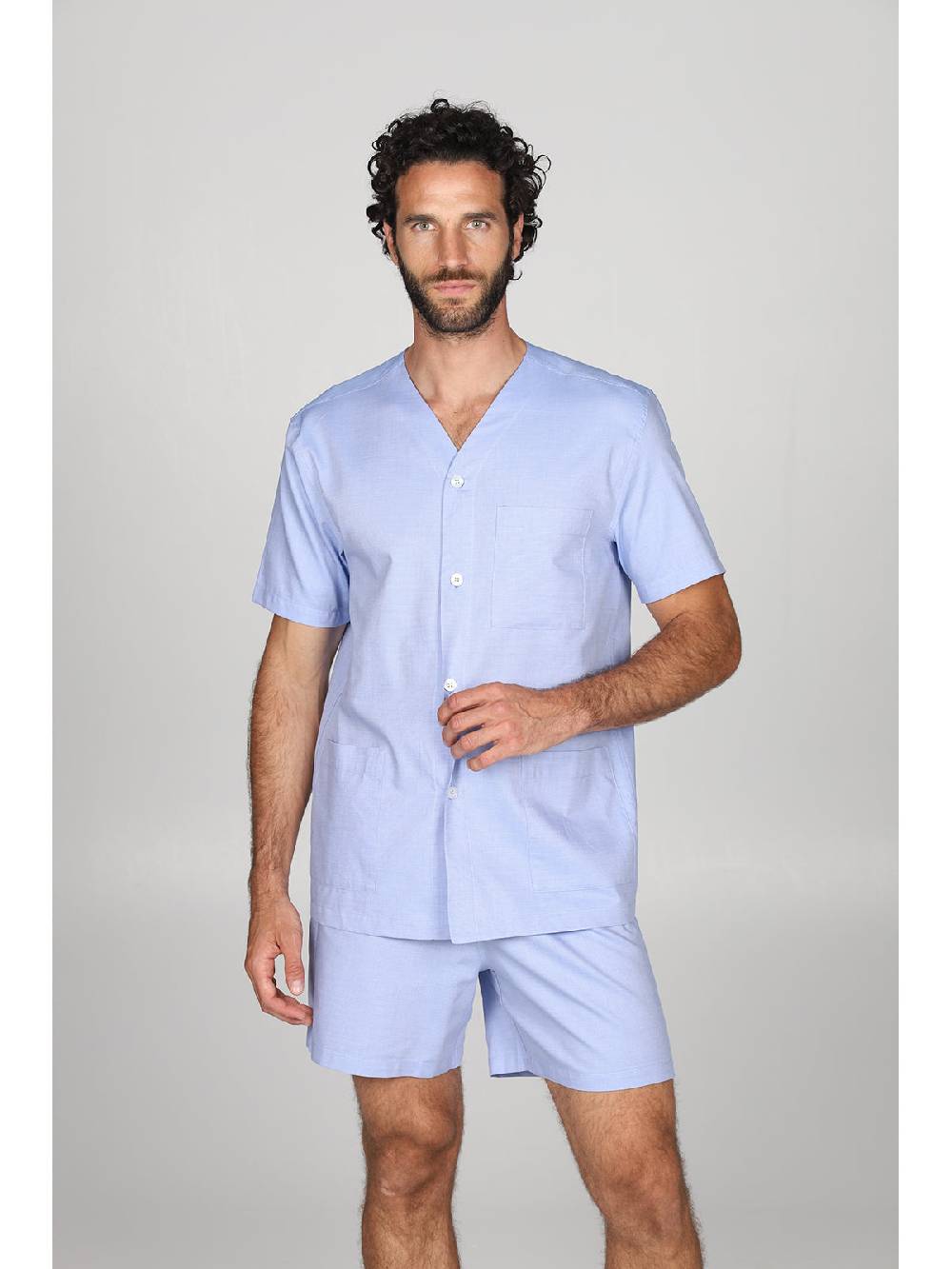 Julipet Pigiama corto cardigan in pregiato popeline, classicità e comfort Sottocosto