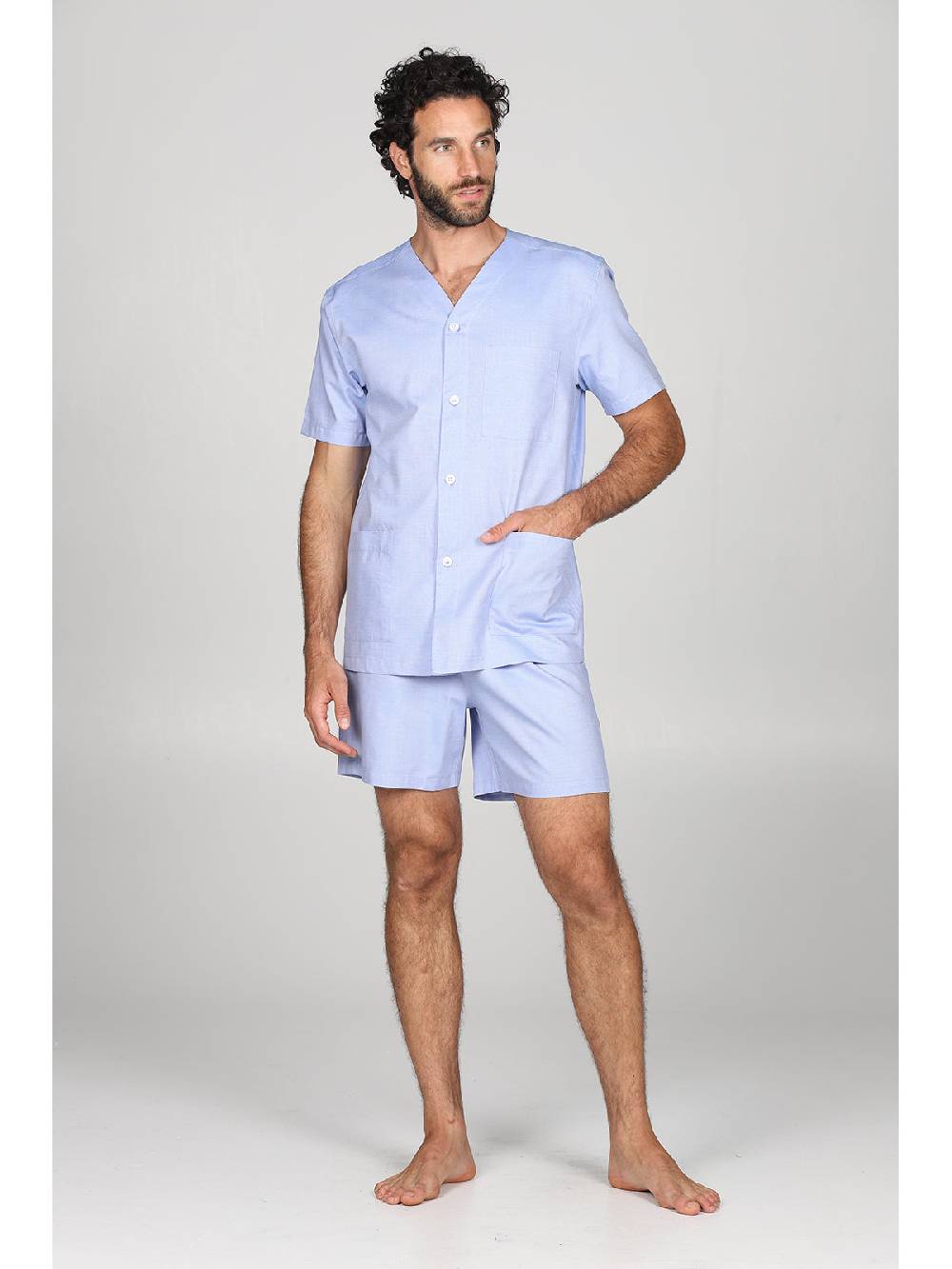 Julipet Pigiama corto cardigan in pregiato popeline, classicità e comfort Sottocosto