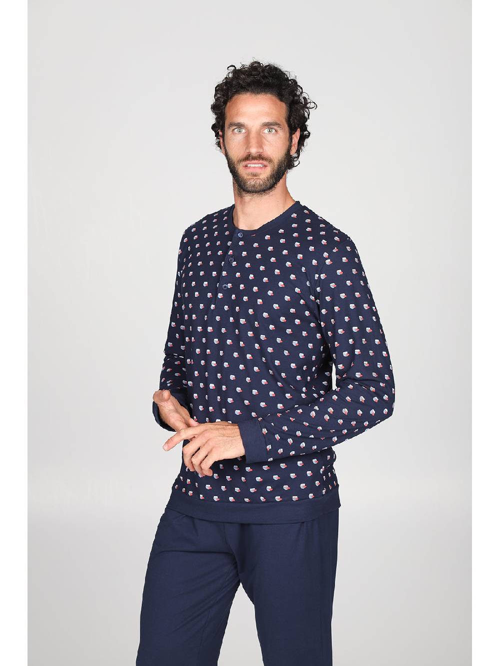 Julipet Pigiama modello tuta in traspirante jersey di puro cotone s/z, disegno "pesci" Offerte