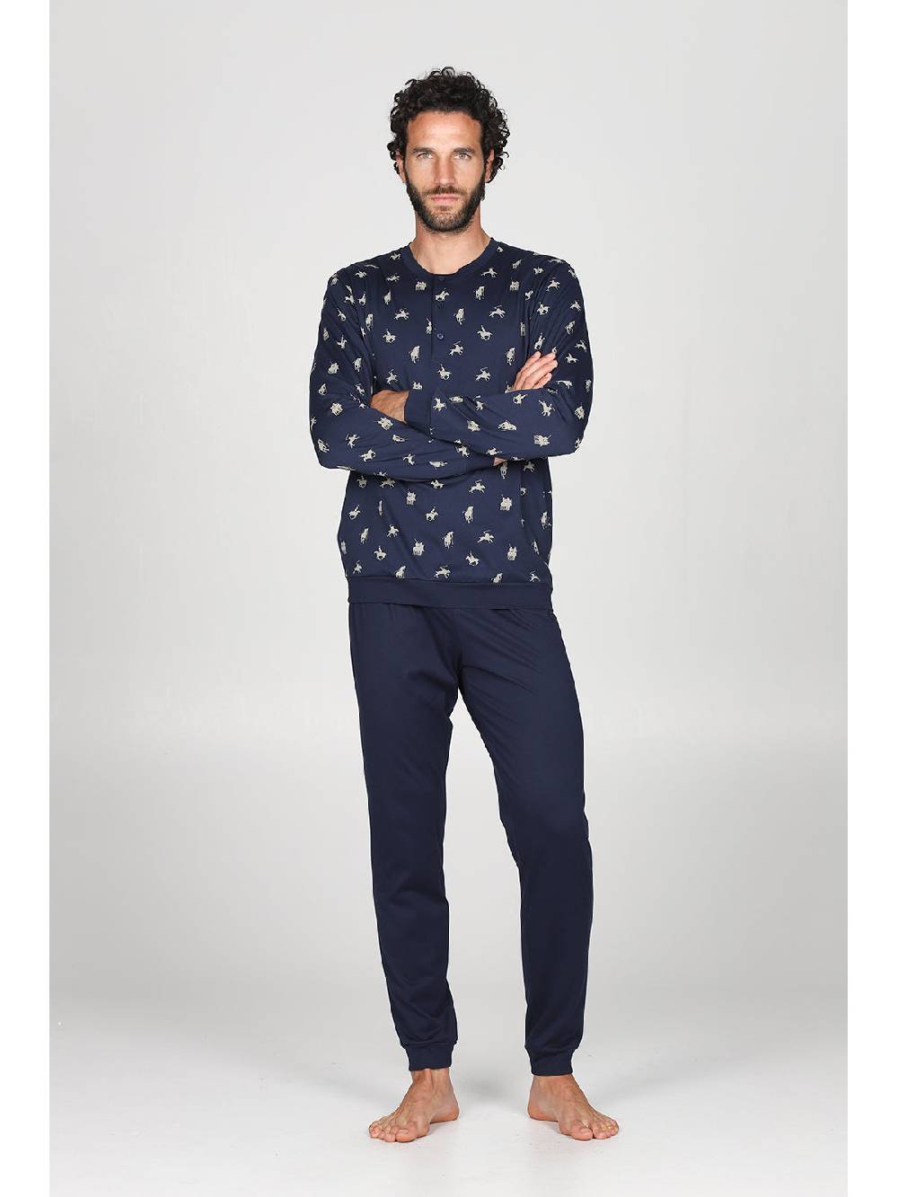Julipet Pigiama fantasia "sport polo" con polisini, in leggerissimo jersey di puro cotone Vendite Flash