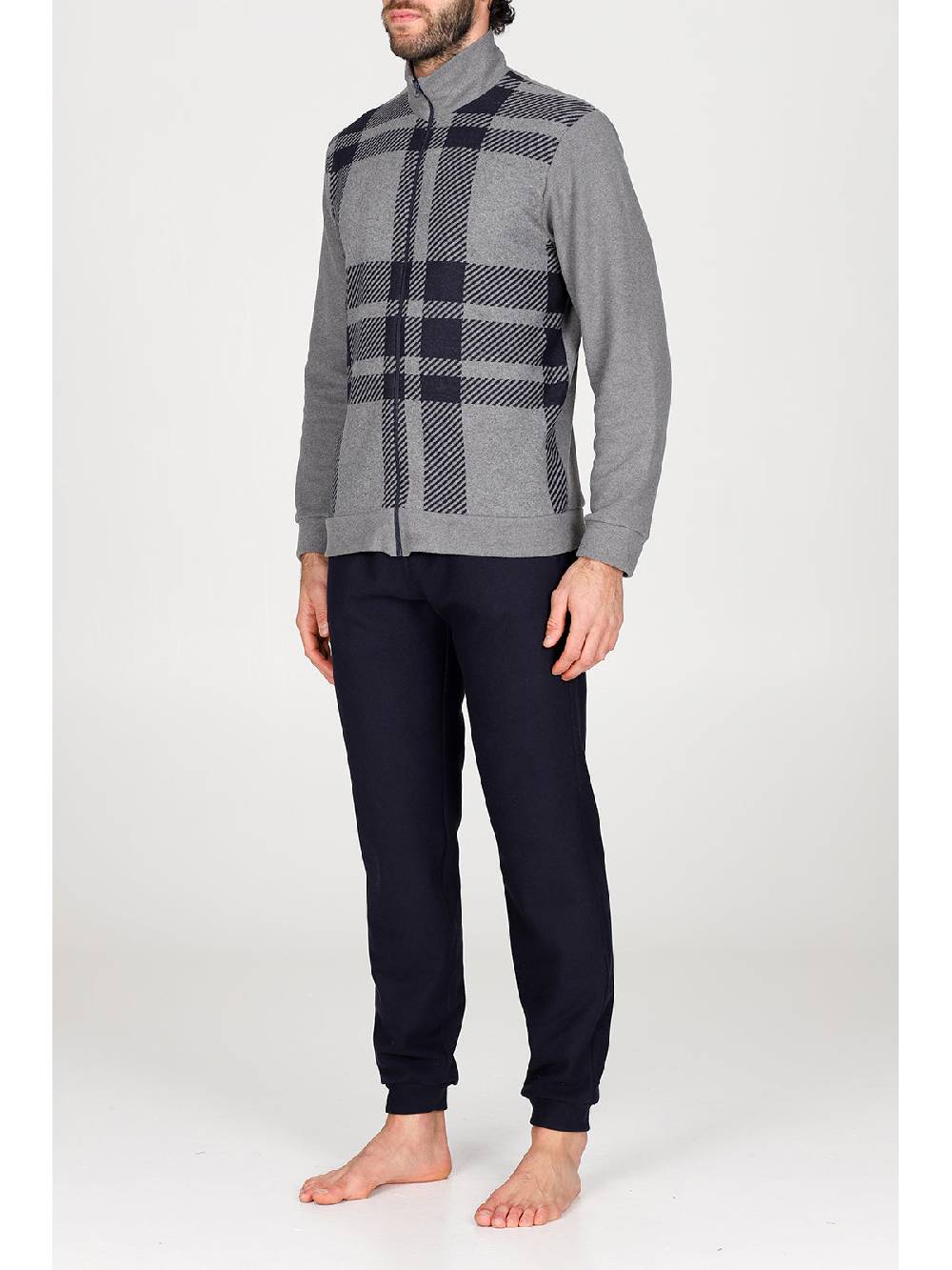 Julipet Pigiama con zip in confortevole jacquard di cotone Consegna Veloce
