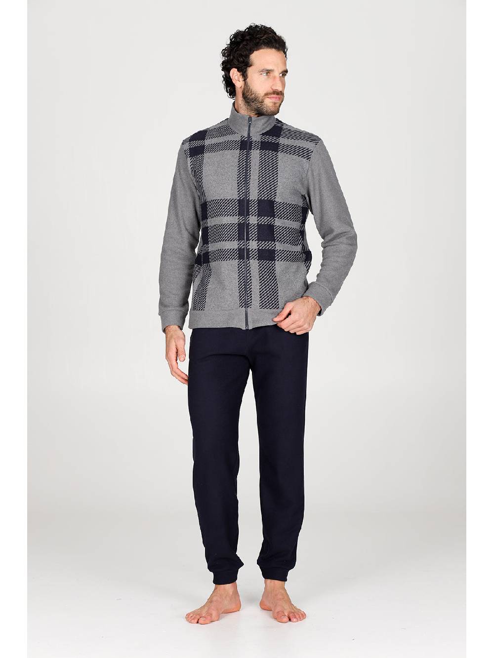 Julipet Pigiama con zip in confortevole jacquard di cotone Consegna Veloce