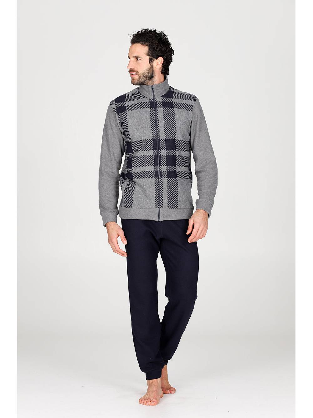 Julipet Pigiama con zip in confortevole jacquard di cotone Consegna Veloce