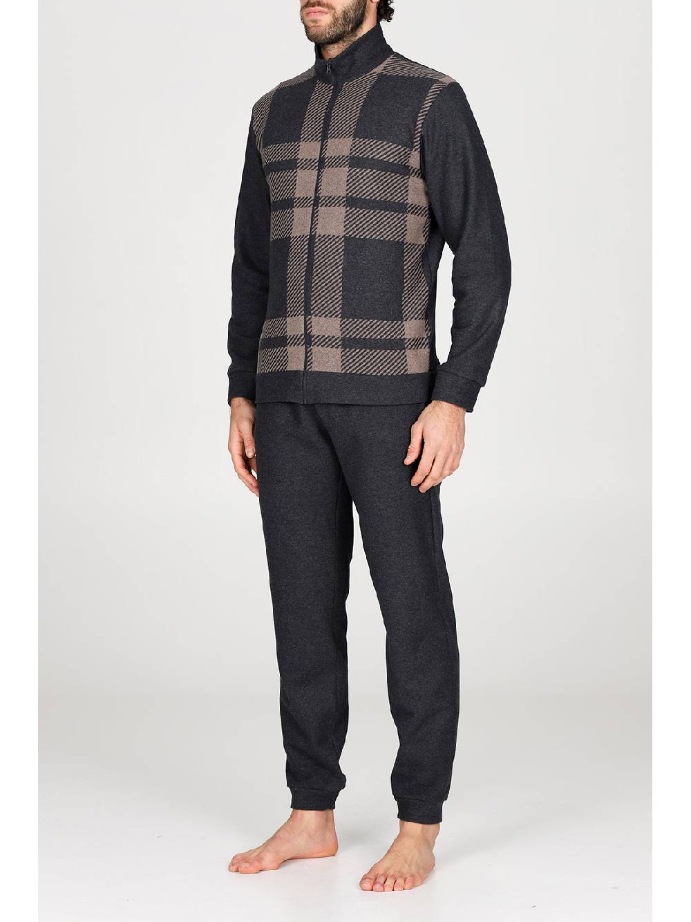 Julipet Pigiama con zip in confortevole jacquard di cotone Promozione Limitata