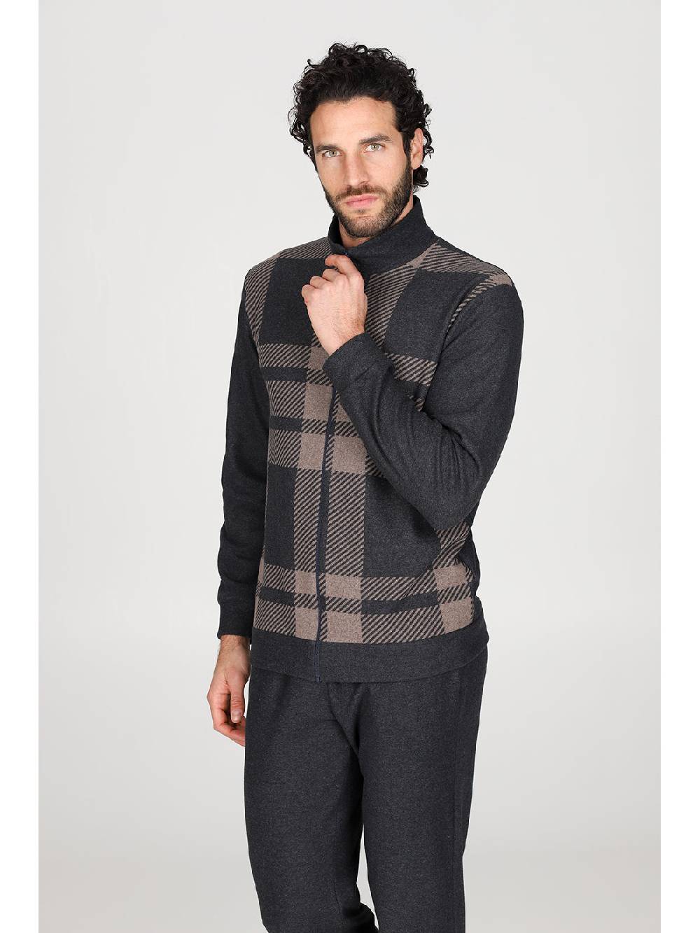 Julipet Pigiama con zip in confortevole jacquard di cotone Promozione Limitata