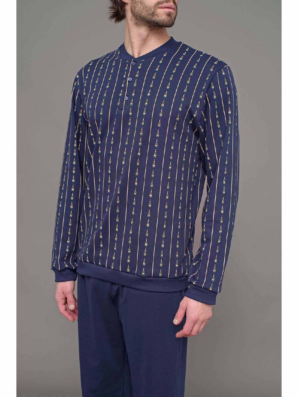 Julipet Pigiama serafino linea winewear in interlock di puro cotone Super sconto