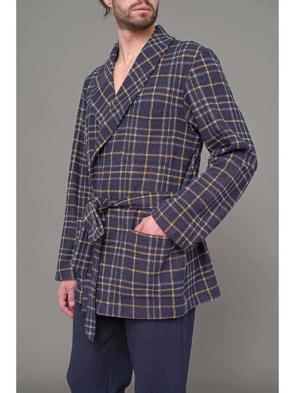 Julipet Giacca da camera sciallata fantasia tartan Fino Al -60%
