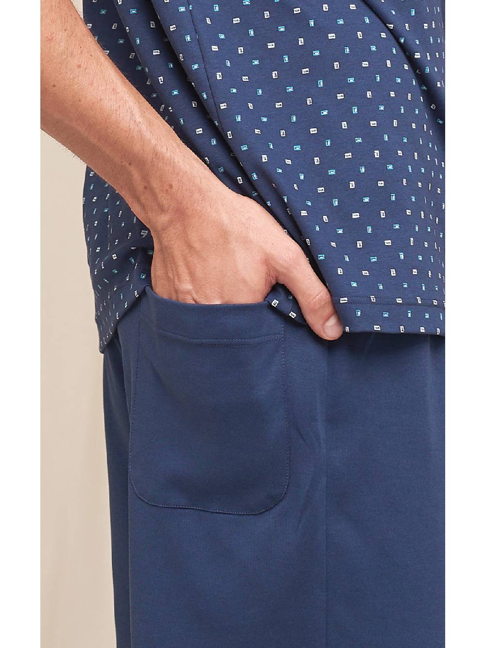 Julipet Pigiama corto in leggero interlock di puro cotone stampato Saldi Di Fabbrica