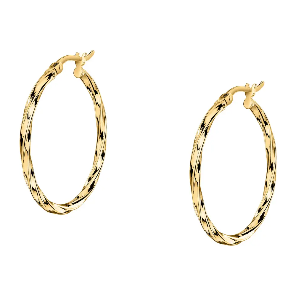 La Petite Story Orecchini a Cerchio - Creole in Oro, ⌀30mm