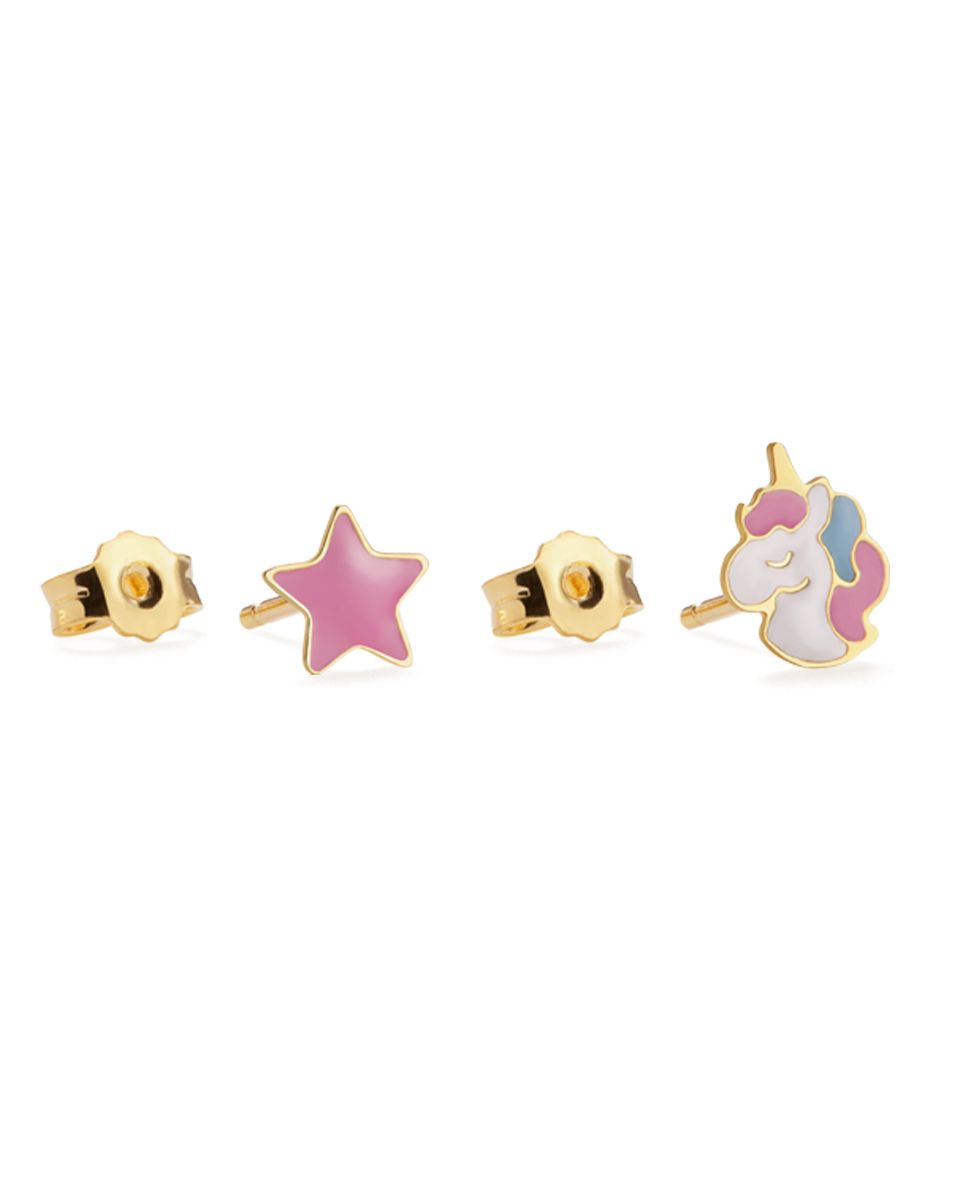 Le Bebé Orecchini Toys in oro giallo con unicorno e stellina Shopping Online