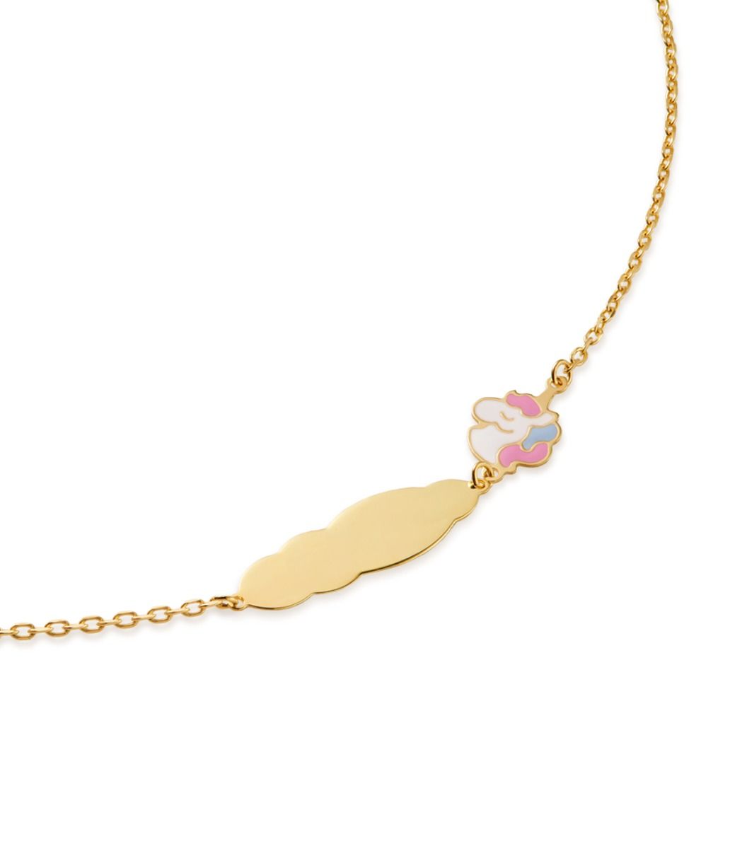 Le Bebé Bracciale Toys in oro giallo con unicorno e targhetta in oro giallo Prezzo Ridotto