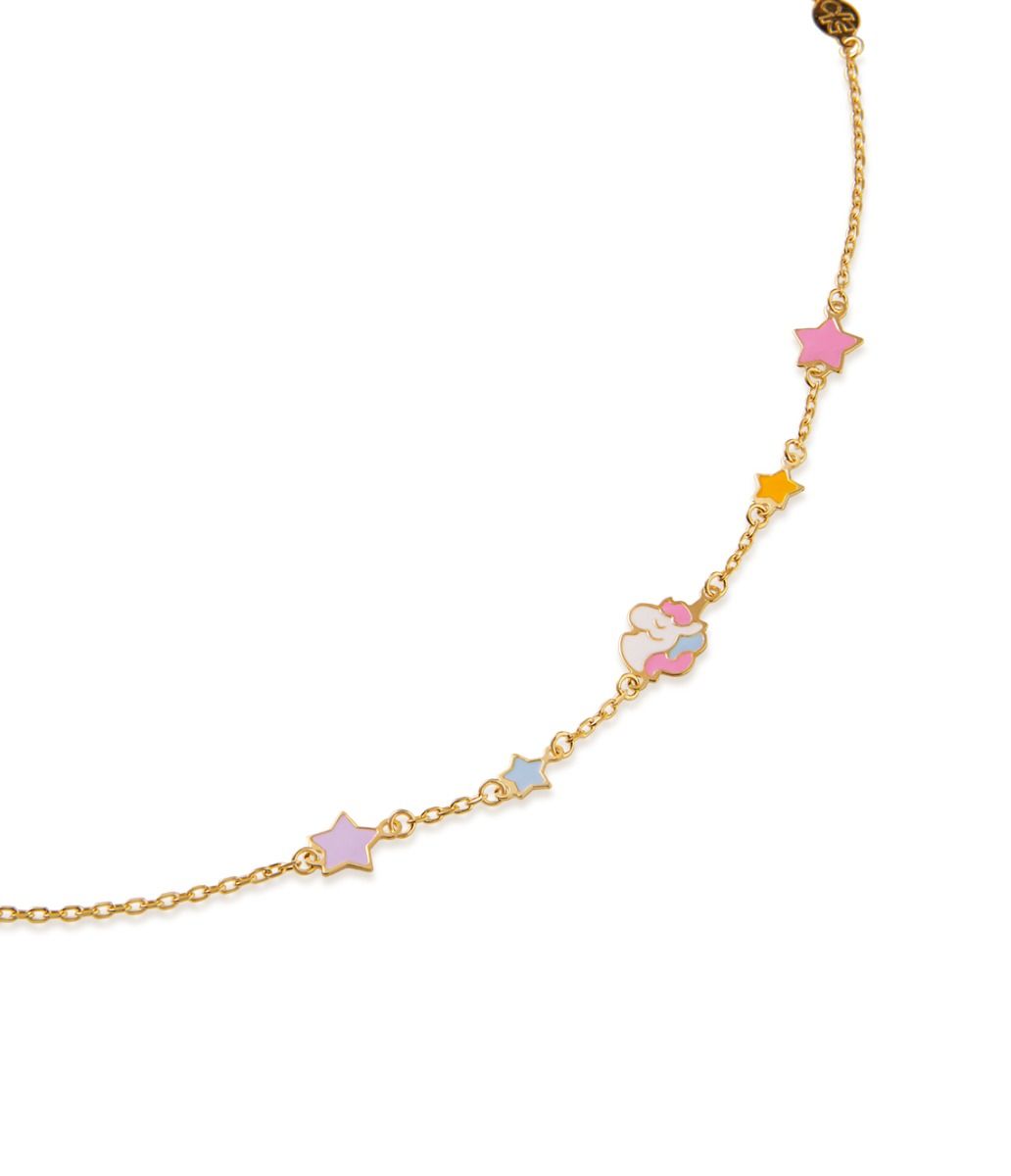 Le Bebé Bracciale Toys in oro giallo con unicorno e stelline Sottocosto