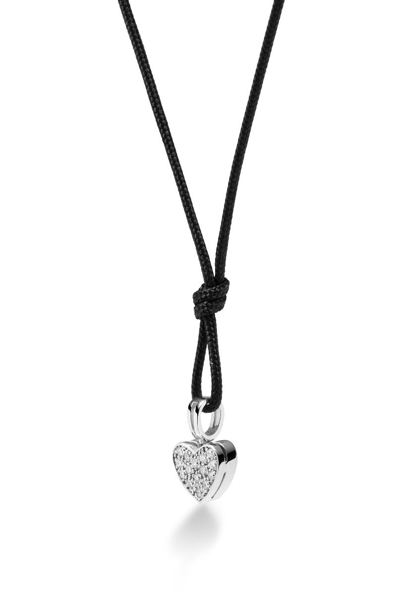 Le Bebé Ciondolo I Preziosi con cuore in oro bianco e diamanti Sconto