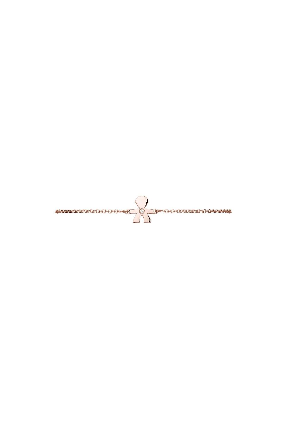 Le Bebé Bracciale I Preziosi con sagoma bimbo in oro rosa e diamante Economico