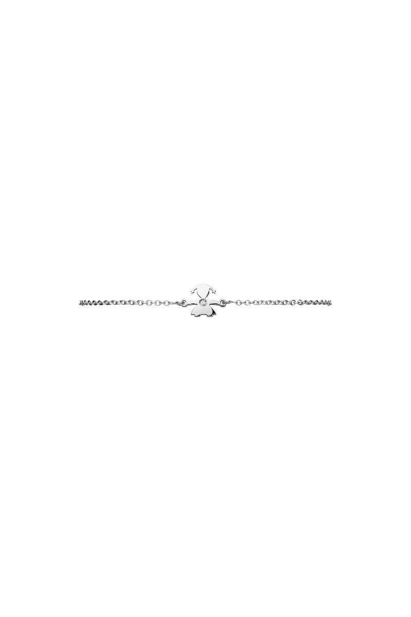 Le Bebé Bracciale I Preziosi con sagoma bimba in oro bianco e diamante Negozio