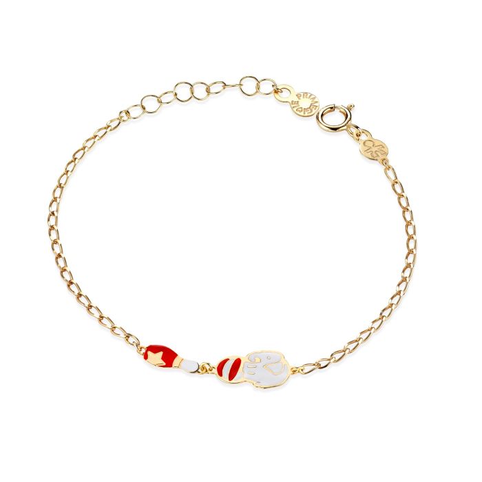 Le Bebé Bracciale Circo con elefantino e birillo in oro giallo