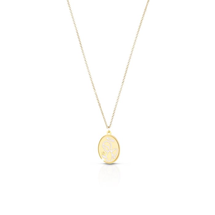 Le Bebé Collana Proteggimi con angioletto in oro giallo