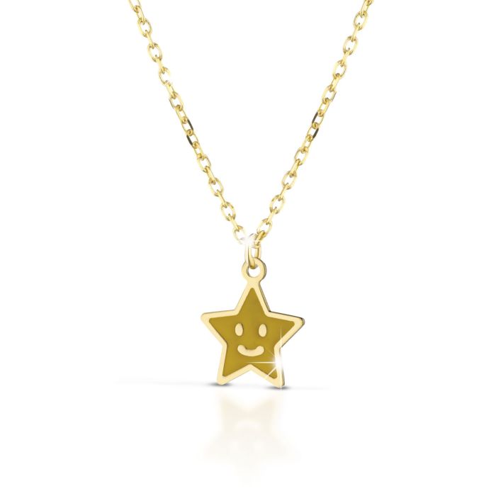 Le Bebé Collana Fortuna con stella in oro giallo