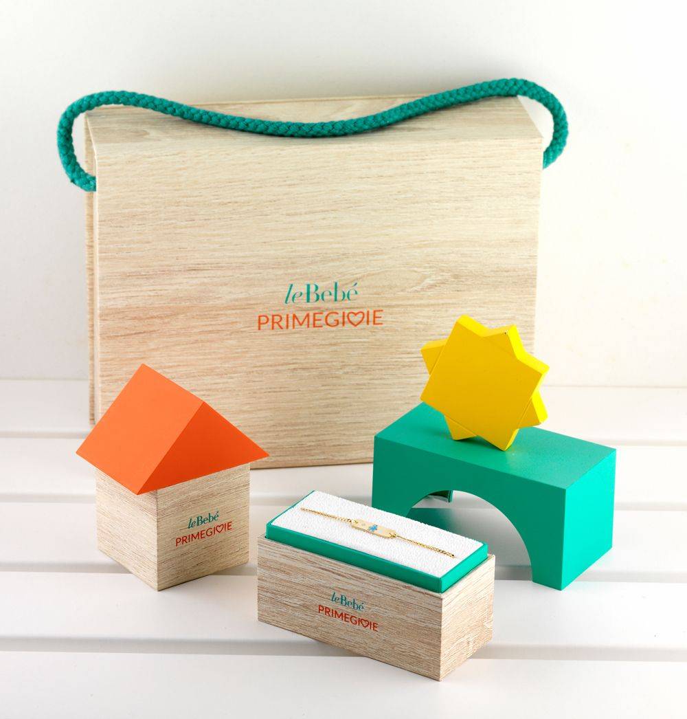 Le Bebé Bracciale Toys con fiocco e targhetta nuvola in oro giallo Promozione Limitata