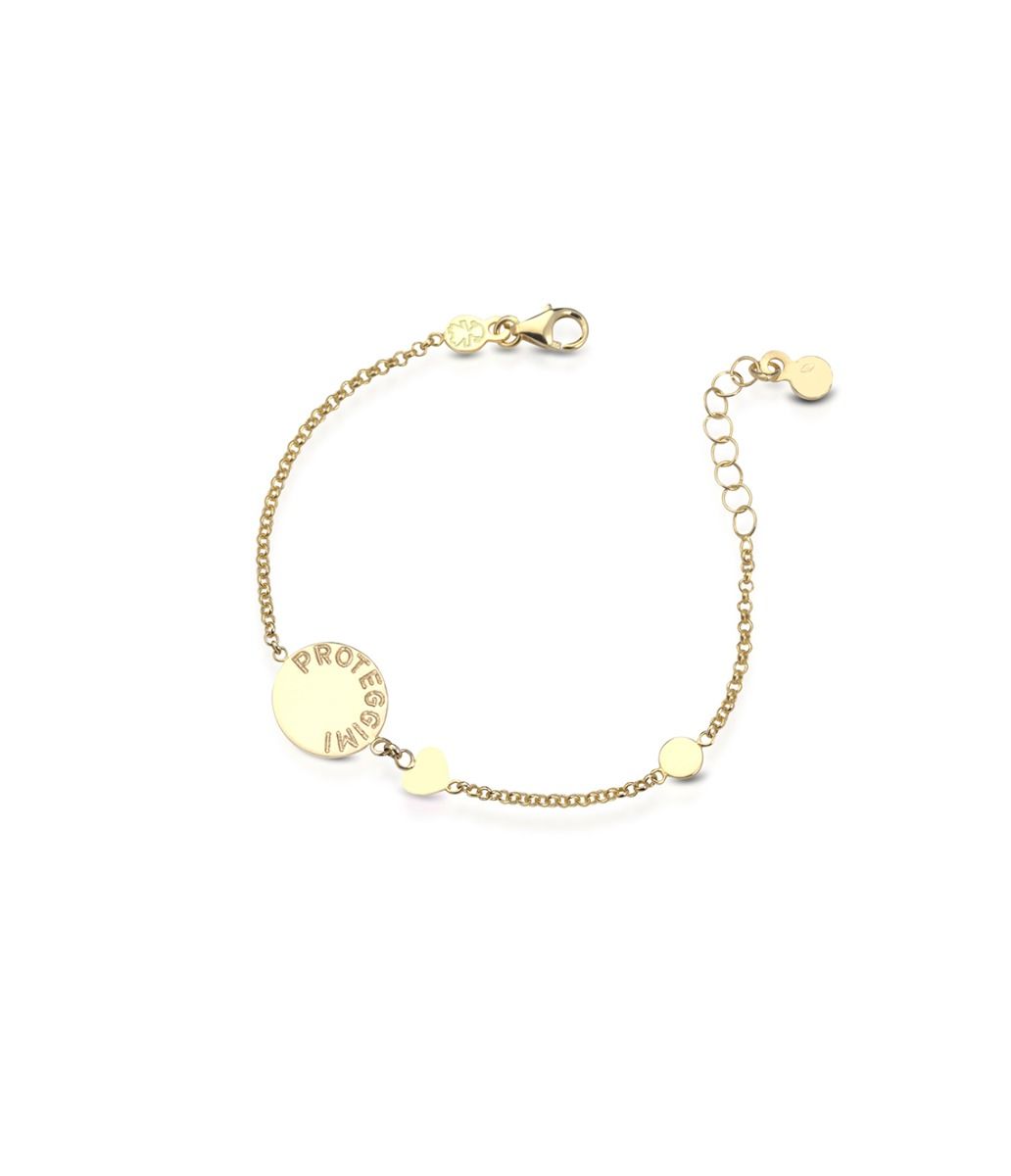 Le Bebé Bracciale Proteggimi con Madonnina in oro giallo Esporta salva