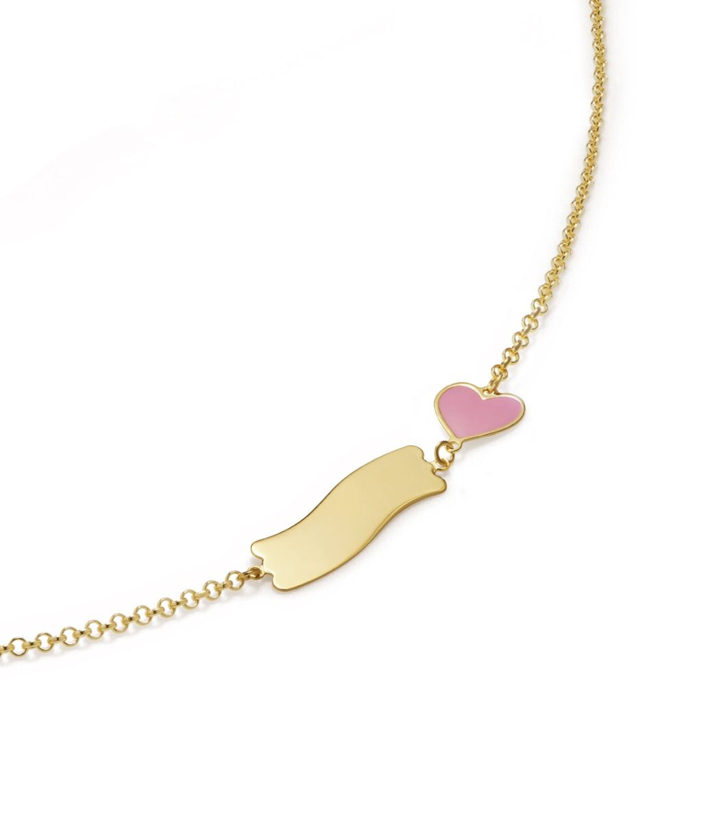 Le Bebé Bracciale Fortuna con cuore e targhetta in oro giallo 2025