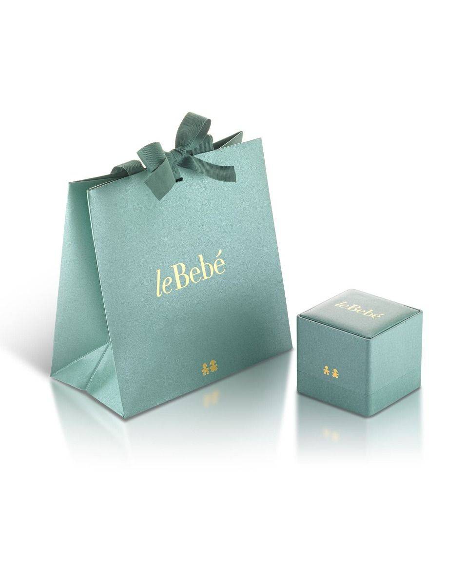 Le Bebé Collana Les Bonbons con sagoma bimbo, in oro bianco con topazi, acquamarine e diamante Fino Al -60%