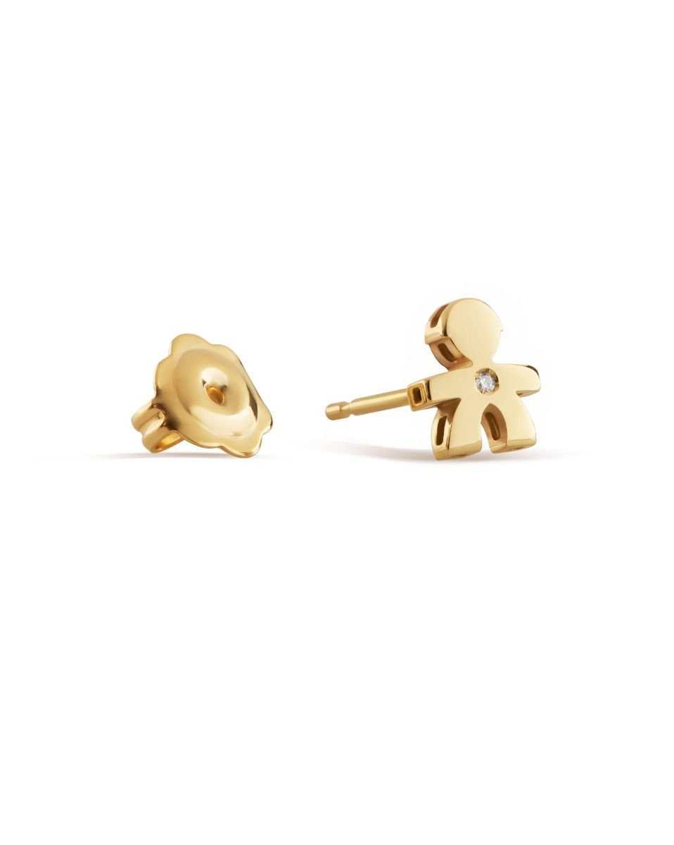 Le Bebé Mono Orecchino Le Perle con sagoma bimbo in oro giallo e diamante Shopping Online