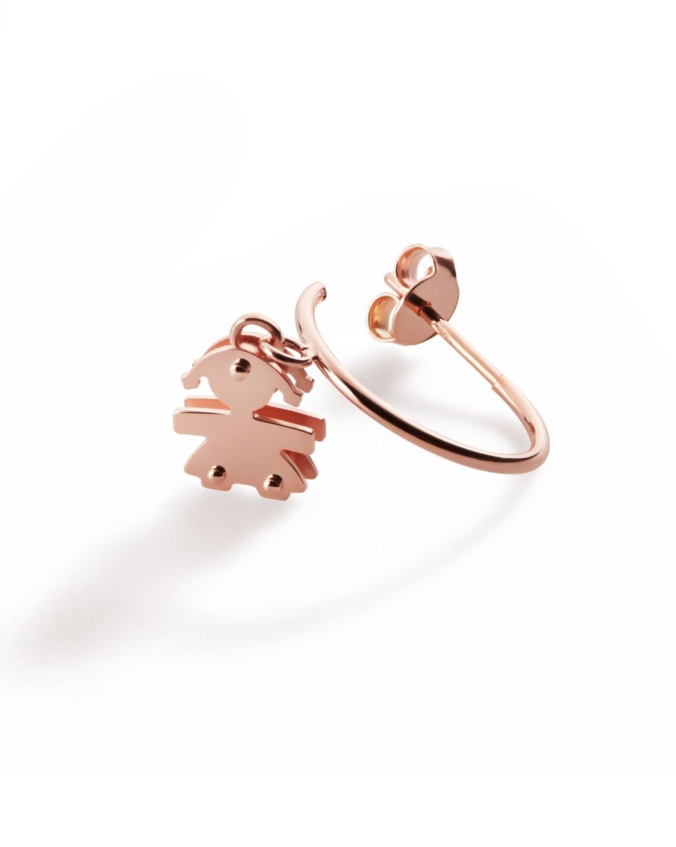Le Bebé Orecchini I Mini con sagoma bimba in oro rosa Shopping Online