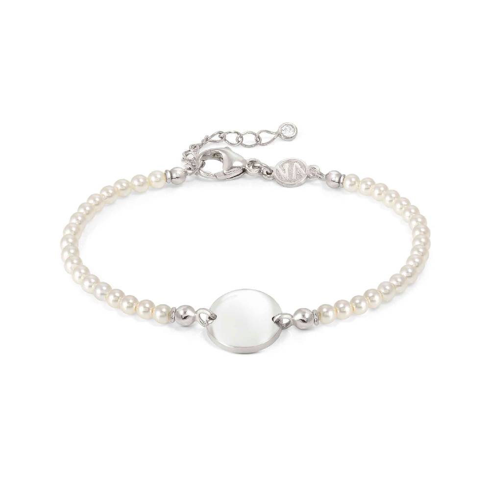 Nomination Bracciale Messaggi d'amore Tondo incidibile e Perle