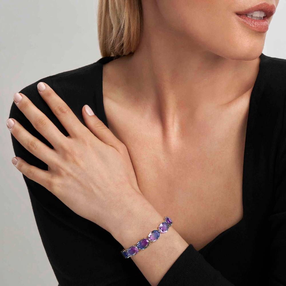Nomination Bracciale Symbiosi con pietre grandi rosa e viola Online