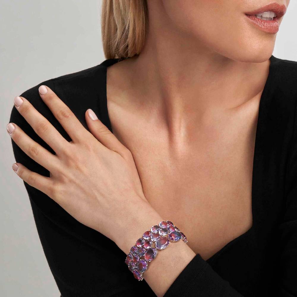 Nomination Bracciale Symbiosi con pietre grandi rosa e viola Online