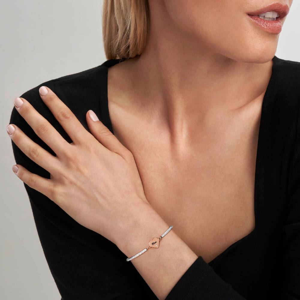 Nomination Bracciale Milleluci scritta Mom in PVD rosa e Cristalli 2025