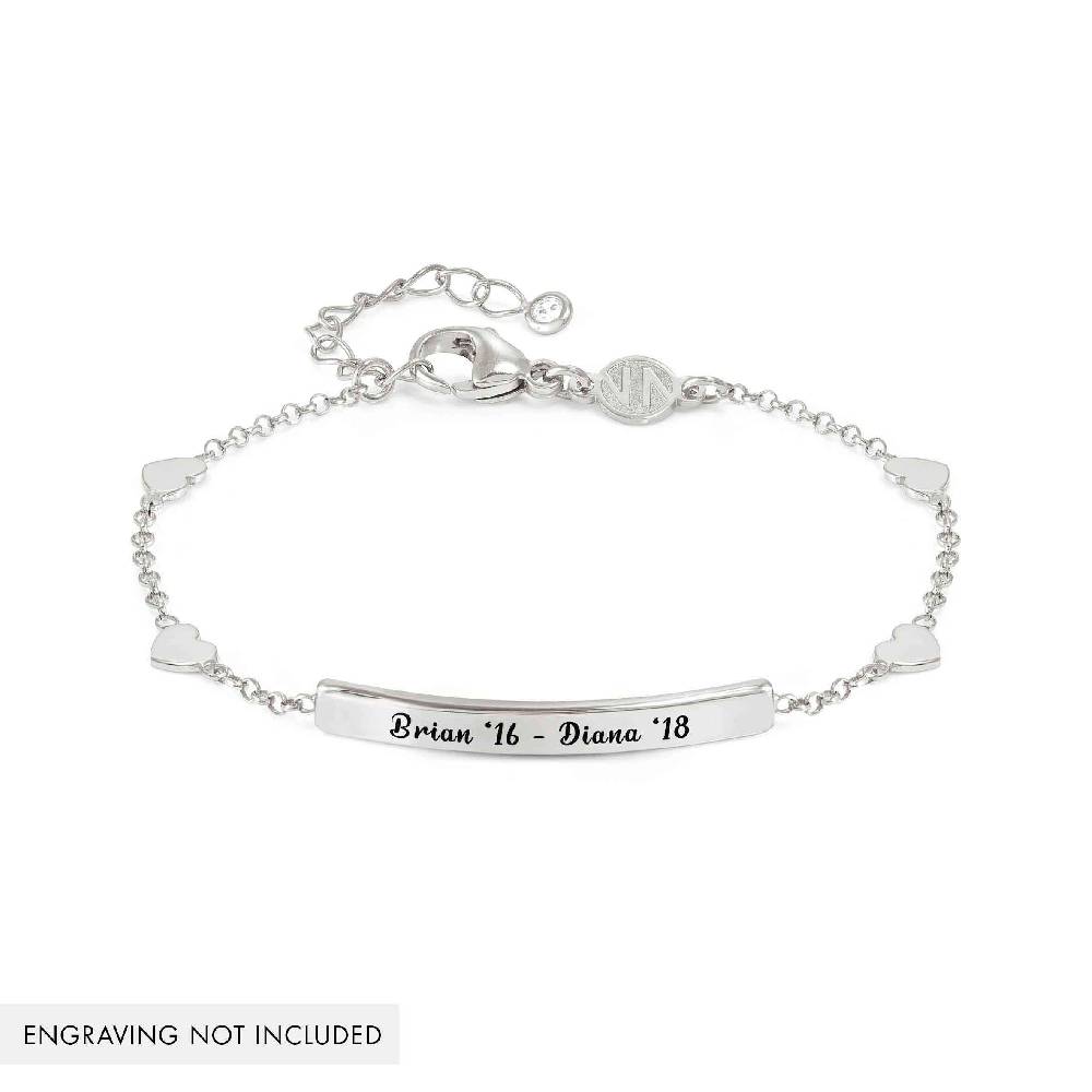 Nomination Bracciale Messaggi d'amore con Placca incidibile e Cuoricini Qualità