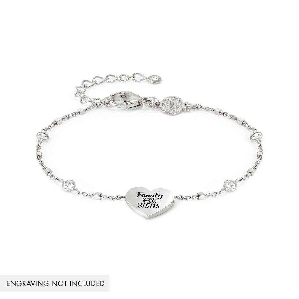 Nomination Bracciale Messaggi d'amore Cuore incidibile e Pietre Soddisfazione Garantita